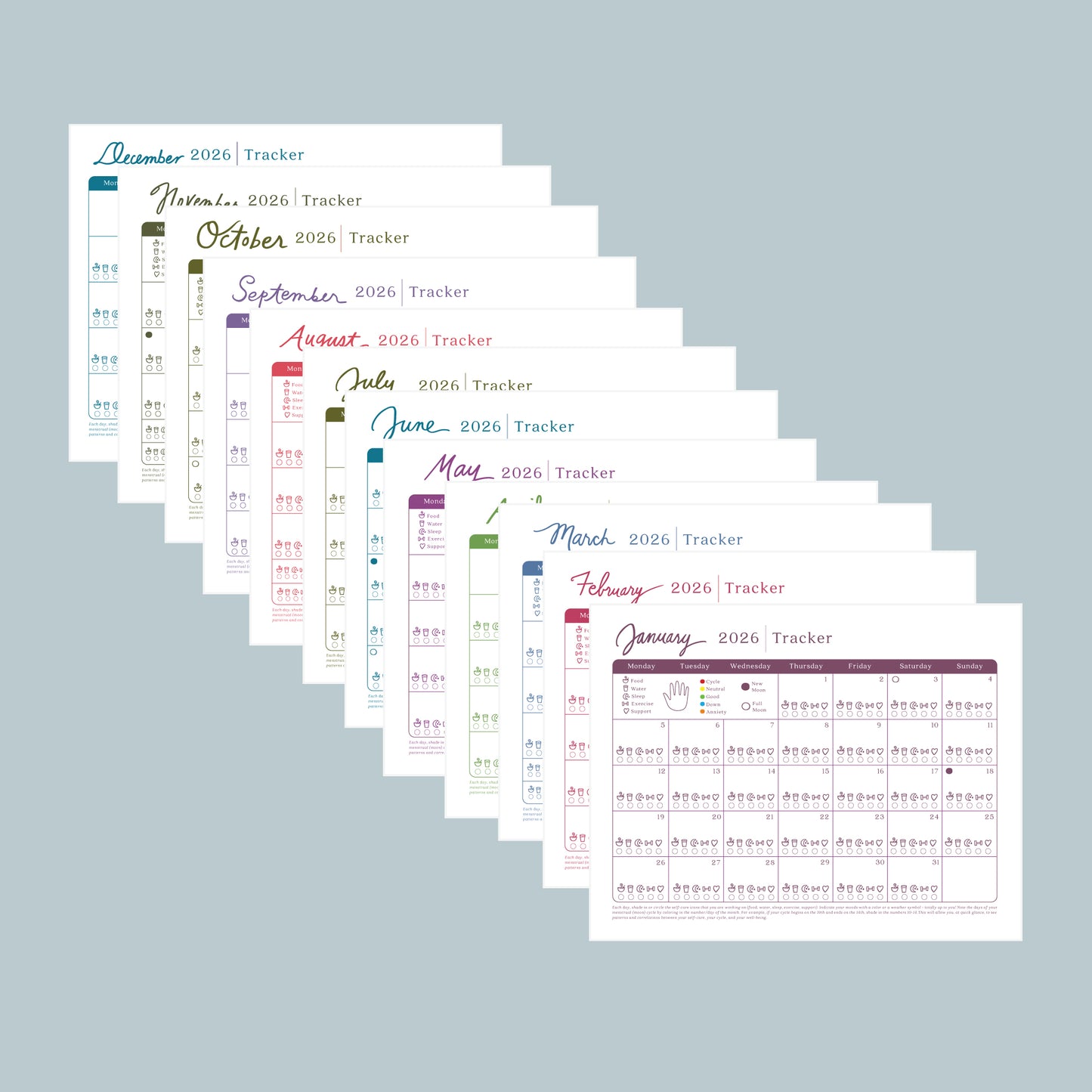 2026 Mobile Mama Monthly Trackers (PDF Downloadable)